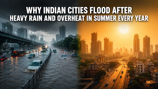 WHY INDIAN CITIES FLOOD AFTER HEAVY RAIN AND OVERHEAT IN SUMMER EVERY YEAR