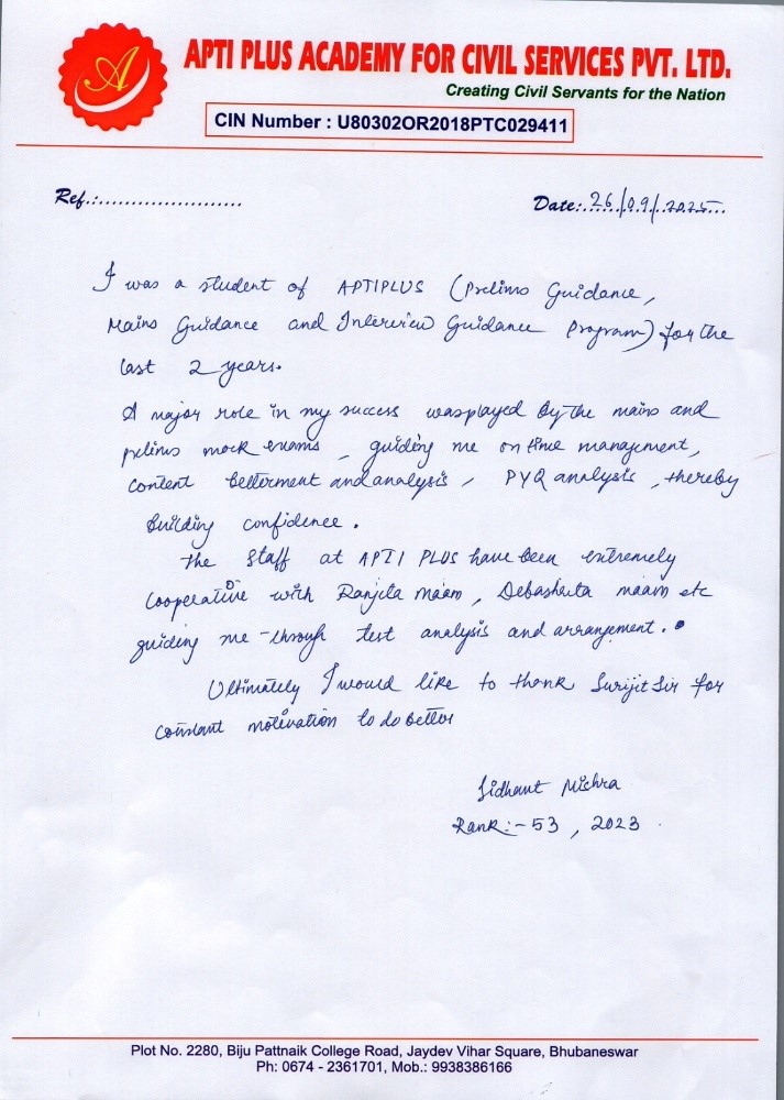 Rank 53, OAS 2023, Siddhant Mishra