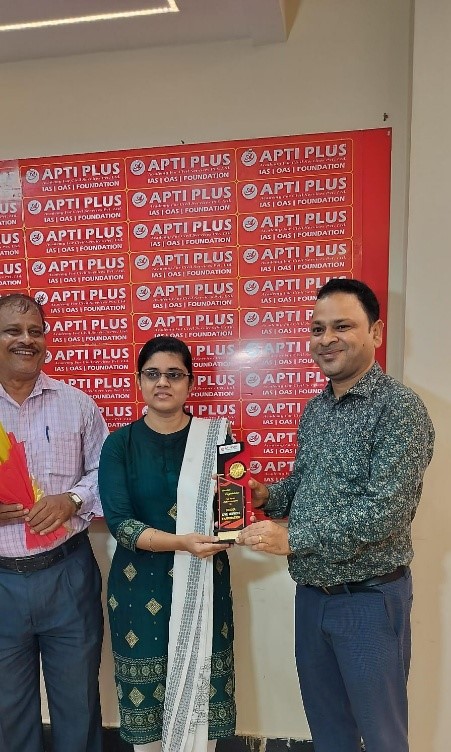 Jyotirmayee Swain, APTI PLUS Academy’s another Classroom Student, who has secured Rank 49 in OPSC OAS 2023