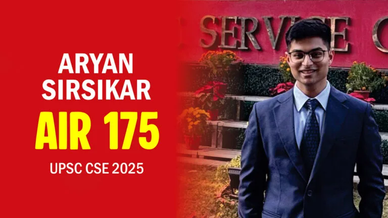 UPSC CSE 2025 topper Aryan Sirsikar