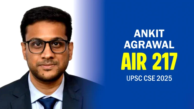 UPSC CSE 2025 Topper Ankit Agrawal from Odisha